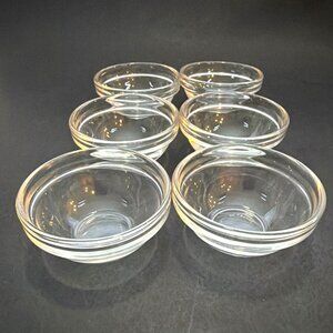 VTG Arcoroc France Glass Nesting Stackable Prep Mixing Bowl Kitchen MCM 6pc Set